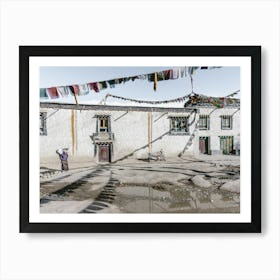 Street Scene In A Tibet Village In The Himalayas Art Print