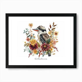 Little Floral Kookaburra 3 Poster Art Print