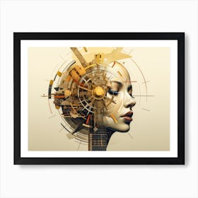 Abstract Illustration Of A Woman And The Cosmos 52 Art Print