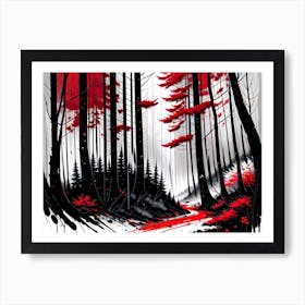 Red Forest 3 Art Print