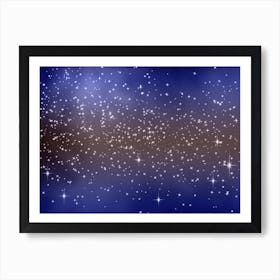 Half Blue Tone Shining Star Background Art Print