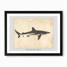 Blacktip Reef Shark Silhouette 1 Poster Art Print
