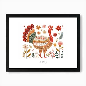 Little Floral Turkey 1 Poster Art Print