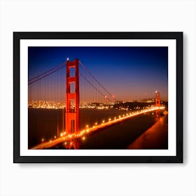 Evening Impression of Golden Gate Bridge Art Print