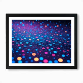 Colorful Bokeh Circles Scattered Across A Dark, Textured Surface, Creating A Vibrant And Festive Atmosphere Art Print