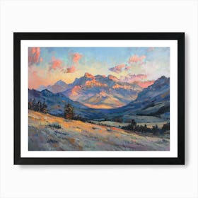 Western Sunset Landscapes Rocky Mountains 1 Art Print