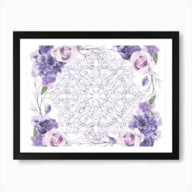 Lilac Mandala - Purple Boho Meditation Art Print