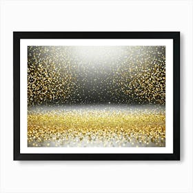 Christmass style sparkling silver gold background 6 Art Print