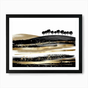 Gold And Black Landscape 1 Art Print