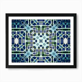 Pattern And Texture Blue Watercolor And Alcohol Ink Art Print