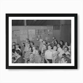 Mothers And Children Watching Program By Schoolchildren At End Of Term, Fsa (Farm Security Administration) Labor Art Print