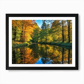 Serene Autumn Reflections 49 Art Print