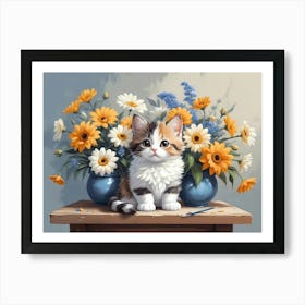 Cat In A Vase Art Print