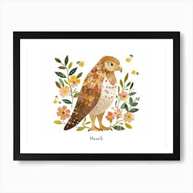 Little Floral Hawk 1 Poster Art Print