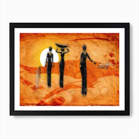 Tribal African Art Illustration In Painting Style 290 Art Print