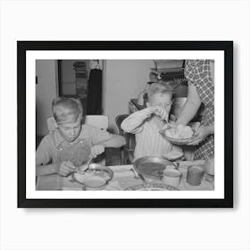 Children Of Mormon Farmer At Dinner, Box Elder County, Utah By Russell Lee Art Print