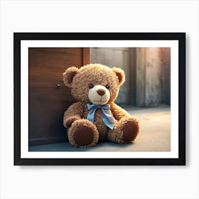 Teddy Bear Sitting On The Floor Art Print