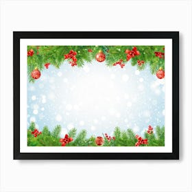 Season Background Holiday Merry Ornament Text New Year Decorating Eve Happy Design Card (8) Art Print