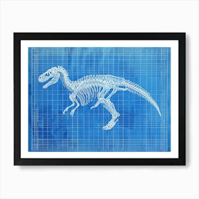 Compsognathus Dinosaur Skeleton Blueprint 2 Art Print