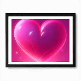 A Glowing Pink Heart Vibrant Horizontal Composition 74 Art Print