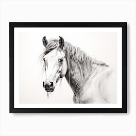 A Horse Oil Painting In Grace Bay Beach Turks And Caicos Islands, Landscape 3 Art Print