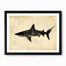 Wobbegong Shark Silhouette 2 Art Print