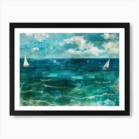 Sailboats In The Sea 14 Art Print