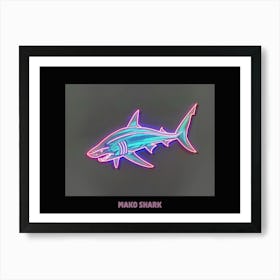 Neon Pink Red Mako Shark Poster 2 Art Print