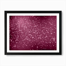 Carnation Pink Shining Star Background Art Print