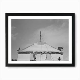 Southeast Missouri Farms, Erecting Gable End On House By Russell Lee Art Print