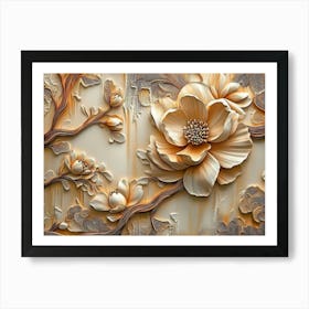 Carved Flower Wall Art Art Print