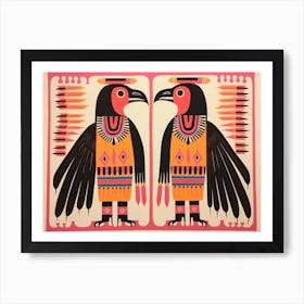 Crow 2 Folk Style Animal Illustration Art Print