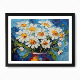 Daisies In A Vase - Ai Art Print