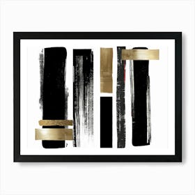 Black And Gold Abstract Painting 36 Art Print