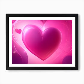 A Glowing Pink Heart Vibrant Horizontal Composition 23 Art Print