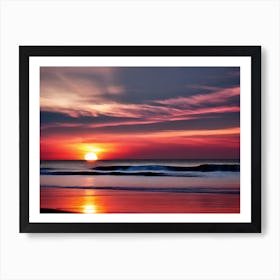 Sunset At The Beach 333 Art Print