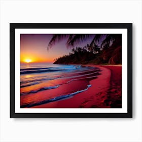 Sunset On The Beach 633 Art Print