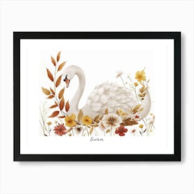 Little Floral Swan 4 Poster Art Print