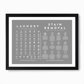 Laundry Guide With Stain Removal Grey Mineral Art Print