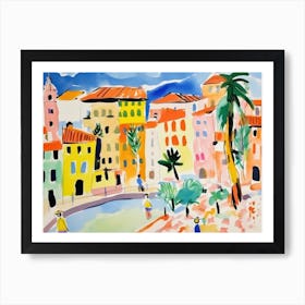 Verona Italy Cute Watercolour Illustration 2 Art Print