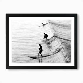 Black White Surf Art Print