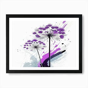 Purple Dahlias Art Print