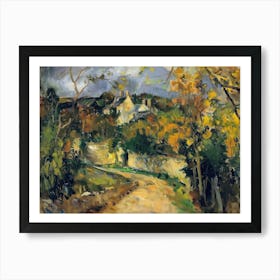 Village Tranquility Painting Inspired By Paul Cezanne Art Print