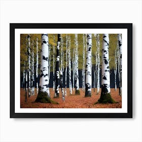 Birch Trees In Autumn 30 Art Print