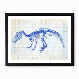 Acrocanthosaurus Dinosaur Skeleton Blueprint 3 Art Print