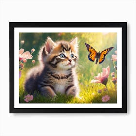 The Kitten & The Butterfly Art Print