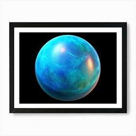 Blue Glass Sphere Art Print