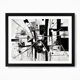 Memory Abstract Black And White 8 Art Print