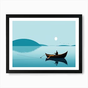 Man In A Boat 1 Art Print