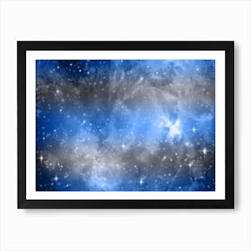 Blue Galaxy Space Background Art Print